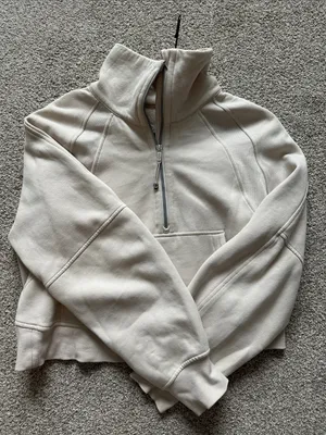 lululemon athletica tan Half-Zip Scuba Pullover Sweatshirt thumbnail 2