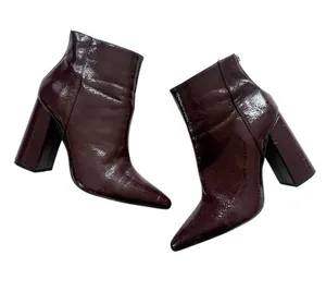Forever 21 Burgundy Wine Pointed Booties size 7.5 thumbnail 1