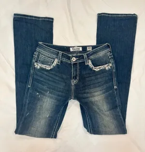 Charme Y2K Embellished Dark Wash Bootcut Jeans Size 27 thumbnail 1
