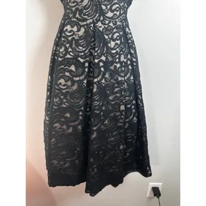 Eliza J Womens Black‎ Floral Lace Illusion Neck Fit & Flare Cocktail Dress 8 thumbnail 5