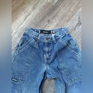 VTG LEVIS SILVER TAB Cargo Denim Pants Capris Size 24 25 M 12 Faded thumbnail 4