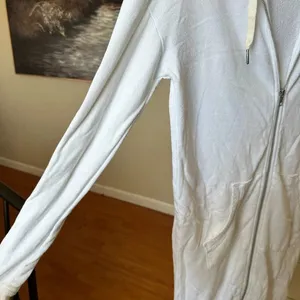 n:philanthropy white hooded long zip up oversized distressed hem size XS thumbnail 6
