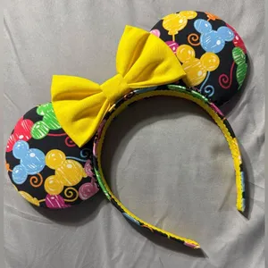 Disney's Mickey Mouse Balloon Ears Headband with Yellow Cotton Bow thumbnail 1
