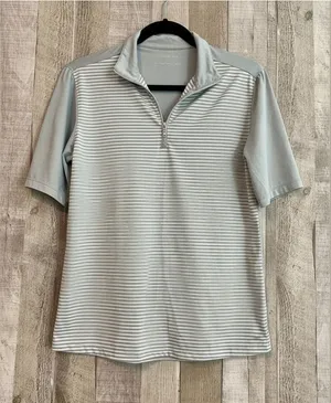 Maggie Lane Women's Medium Short Sleeve Gray Polo Shirt thumbnail 1