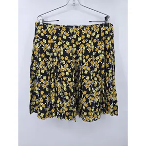Boden Skirt Womens 12 Floral Black Yellow Pleated‎ A-Line EUC thumbnail 3