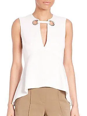 ALC white sleeveless blouse with grommet cut out Annette top thumbnail 3