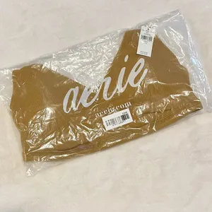 NWT Offline by Aerie Goals Light Tan Ribbed Padded Sports Bra - Size: Medium thumbnail 8