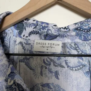 Aritzia Dress Forum Women Mini‎ Cottagecore Dress Medium Blue Paisley Western thumbnail 7