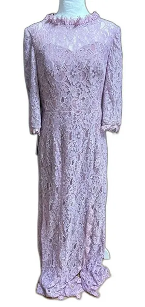 NWT JJ's House Lace Full Length Dress Womens 14 Wisteria Formal‎ Wedding Event thumbnail 1