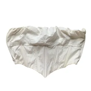 Princess Polly White Strapless Crop Top thumbnail 3