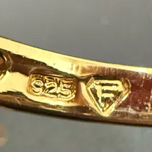 Vintage 925 Gold Over Sterling Silver Five CZ Row Band Women’s Ring Size 8 5g. thumbnail 10