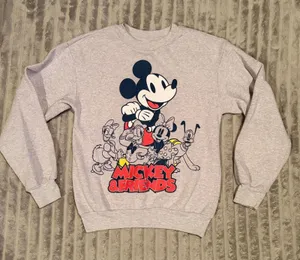 Disney Mickey & Friends Graphic Sweatshirt Heather Grey XS‎ XS(1) thumbnail 1
