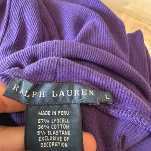Ralph Lauren Purple Lightweight Turtleneck Long Sleeve Shirt Ribbed Preppy Large thumbnail 5