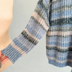 American Eagle Oversized Striped Knit Sweater L thumbnail 4