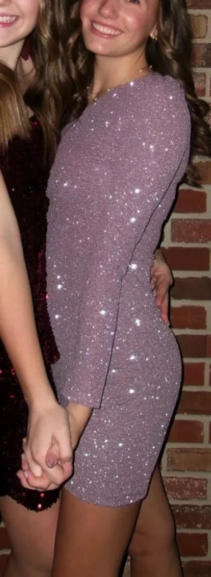 Sparkly Shimmer Bodycon Homecoming Cocktail Dress thumbnail 1