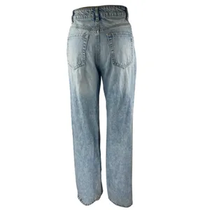 Garage Women's Blue High Rise Distressed Straight Wide Leg Denim Jeans Pants 0 thumbnail 3