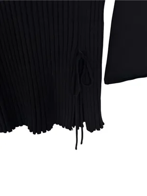 Meshki Britney Long Sleeve Knit Side Slit Mini Dress Black Size S thumbnail 8