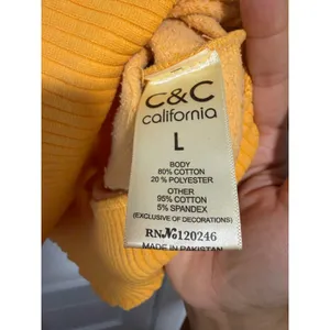 C&C California Womens Sunwashed Quarter Zip Sweatshirt Orange Large Relaxed Fit thumbnail 12
