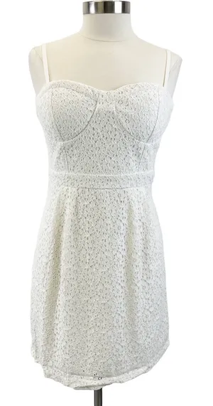 American Eagle Womens Dress Sz 12 Corset Eyelet Lace Coquette‎ Cottagecore Party thumbnail 1