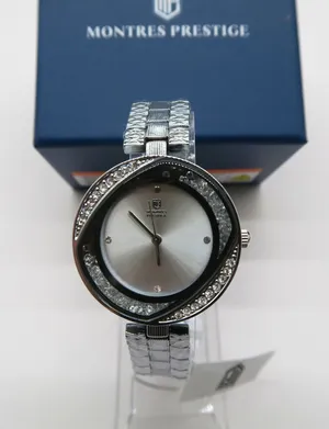 Montres Prestige MPW-0222 Silver Tone Crystal Swirl Bezel Dress Watch New thumbnail 1