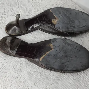 Bally slip on brown leather kitten heels sz 5.5 thumbnail 7