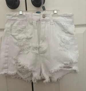 White Jean Shorts Size XS thumbnail 1