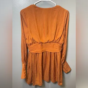 NBD‎ New Cara Mini Dress in Copper Long Sleeves Size Medium thumbnail 2