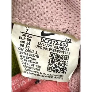 Nike Air‎ Force 1 Crater Flyknit Pink Low Top Sneakers DC7273-600 Womens 7 thumbnail 7