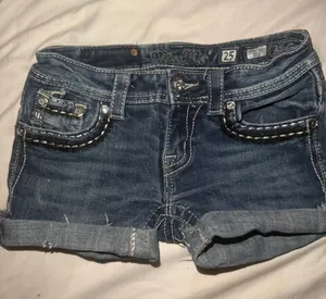 Miss Me Jean Shorts Blue Low-Rise Denim 25 thumbnail 1