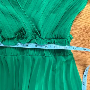 Zara pleated green dress thumbnail 9
