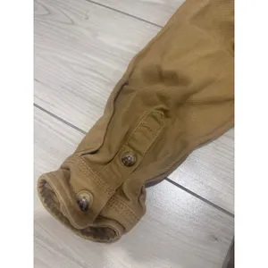 Oak + Fort Women Tan Oversized Button Down Shacket Twill Shirt Jacket XS thumbnail 6