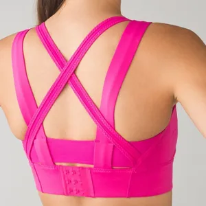 NEW LULULEMON Oxygen Bra Long Line Raspberry Pink Size 4 High Support Mesh NWOT thumbnail 2
