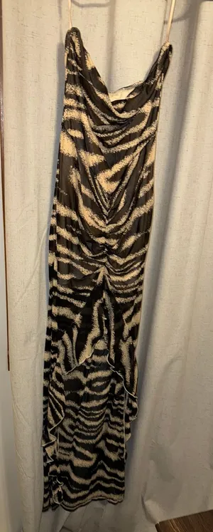 Amazon Black and tan strapless dress thumbnail 1