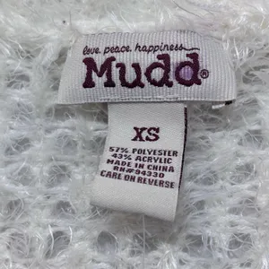 Mudd Fluffy Eyelash Knit Cardigan XS Cream Cozy Soft Girl Open Front Cottagecore thumbnail 2