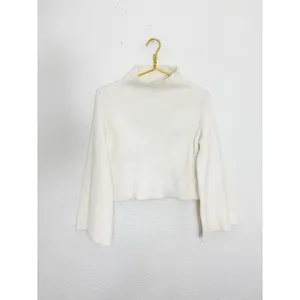 Anthropologie Maeve Katey Mock Neck Bell Sleeve Sweater Cream Size XXS thumbnail 4