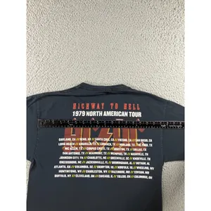 AC/DC Cropped T-Shirt Women M Black Graphic Highway 1979 Tour Band‎ Tee thumbnail 6