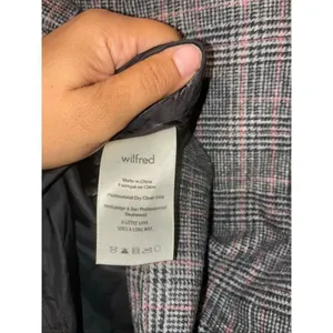 Aritzia Wilfred Dorine Front Wrap Wool Cashmere Mini Skirt plaid sz 6 #780 thumbnail 7