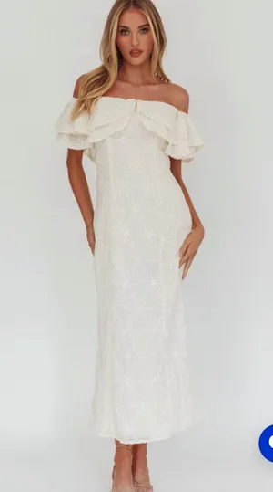 Selfie Leslie White Off-The-Shoulder Dress thumbnail 1