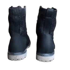 Timberland Black Lace Up Combat Boots Textured Shaft Chunky Sole Women's Size 7 thumbnail 8