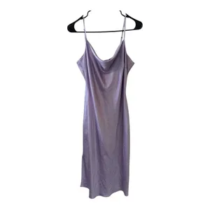 Express Lavender Satin Cowl Neck Slip Maxi Dress Size Large thumbnail 2