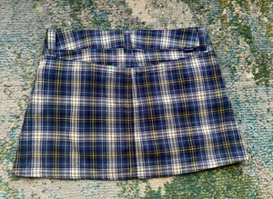 Vintage Y2K Abercrombie & Fitch navy plaid school girl mini pencil skirt, size 4 thumbnail 3