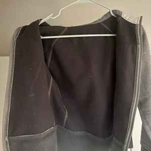Gray and White Zip-Up Hoodie thumbnail 3