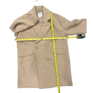 Abercrombie & Fitch Wool blend oversized boxy light brown tan coat sz Medium thumbnail 6