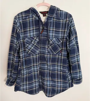 Tough Duck Women's Plush Pile-Lined Flannel Work Hoodie size large thumbnail 1