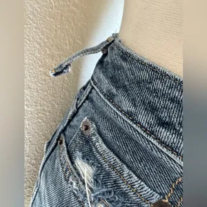 Abercrombie & Fitch Distressed Raw Hem‎ Denim Mini Skirt – Size 0 Y2K Style thumbnail 5