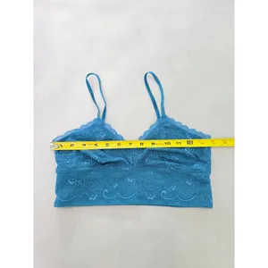Blue Romantic Boudoir Bridal Cottage Lingerie Feminine Floral Lace Bra Small thumbnail 5