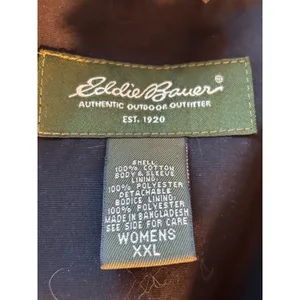 Eddie Bauer Womens Black Double Breasted Belted Trench Coat Jacket Size XL thumbnail 11