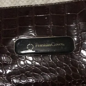 Franklin Covey Maroon Red Faux Leather Large thumbnail 2