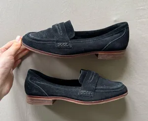 GIANNI BINI The Kare-Free Suede Penny Loafers thumbnail 1