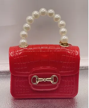 Jelly Pearl Rivet Red Handbag Purse‎ Small Purse thumbnail 1